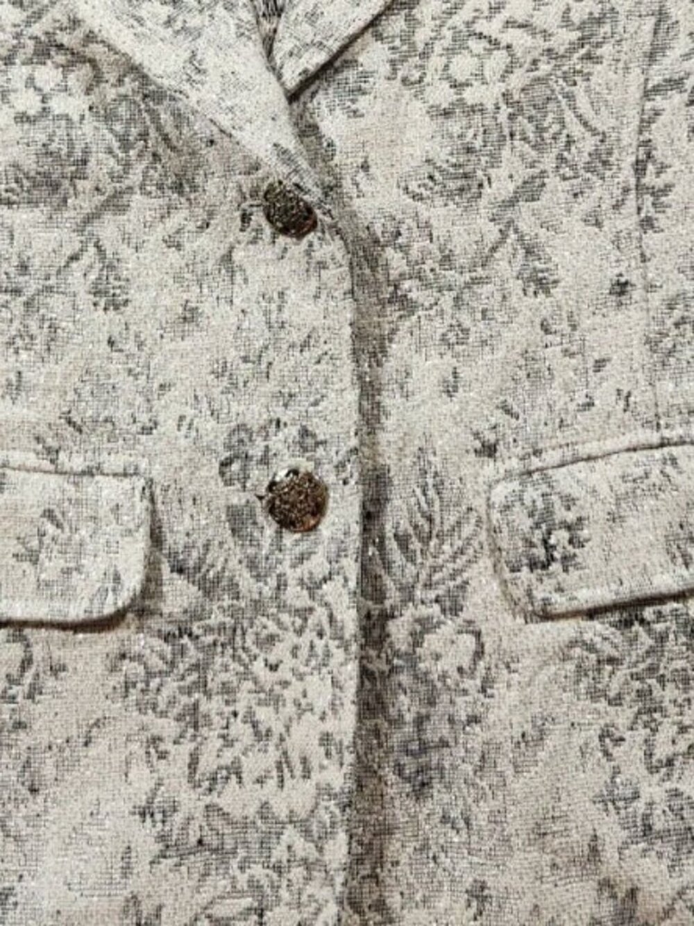 Vintage FLASHBACK Tapestry Blazer Jacket Floral Jacquard Tailored Boho 90s - Picture 3 of 4